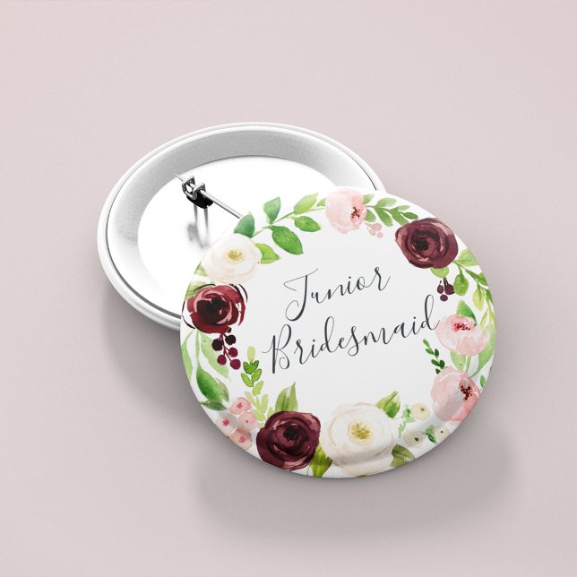 Blush Romance Junior Bridesmaid Button (Von Creator hochgeladen)