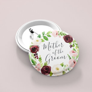 Blush Romance Mutter des Bräutigams Button