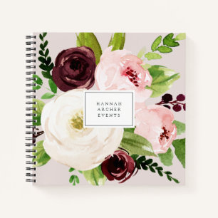 Blush Romance Personalisiert Floral Notizbuch