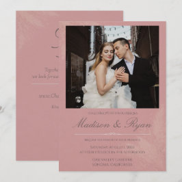Blush Romance Wedding Invitation with Photo Einladung