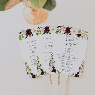 Blush Romance Wedding Program Fächer