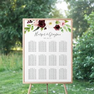 Blush Romance Wedding Seating Chart Poster