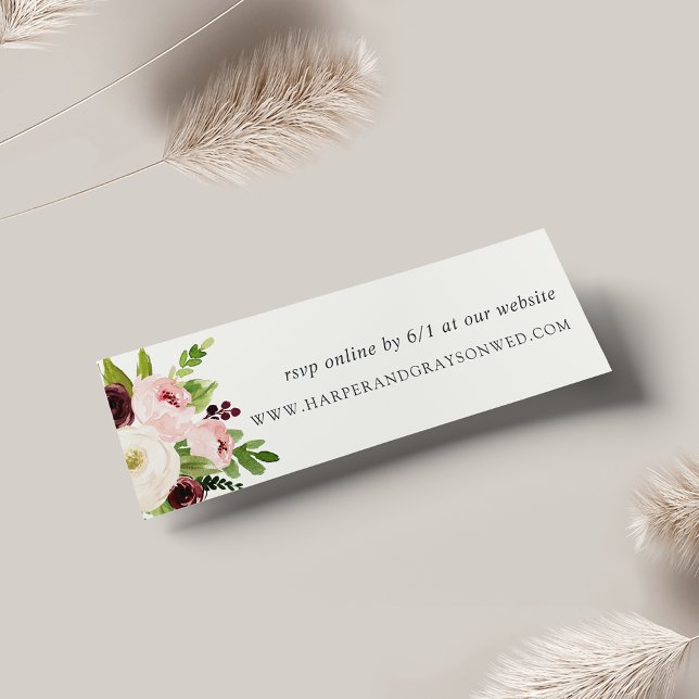 Blush Romance Wedding Website RSVP Cards (Von Creator hochgeladen)