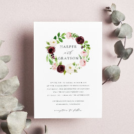 Blush Romance Wreath Wedding Einladung