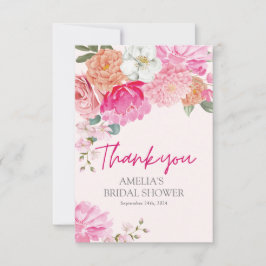 Blush rosa Aquarellfarben Brautparty Willkommen Dankeskarte