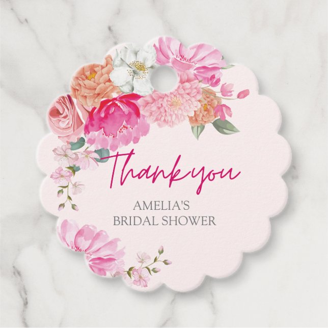 Blush rosa Aquarellfarben Brautparty Willkommen Geschenkanhänger (Vorderseite)