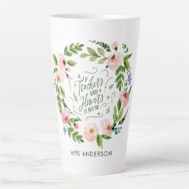 Blush rosa Blumenkranz Dankeschön Lehrer Geschenk Milchtasse