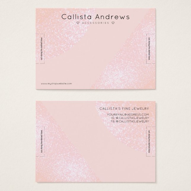 Blush Rosa Glitzer Geo Herzschrittmesser (Vorne & Hinten)