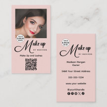 Blush-Rosa Schrift-Logo QR-Code Foto Make-up