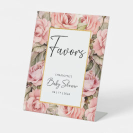 Blush-Rose Bloral Baby Duschfavoriten Sockelschild