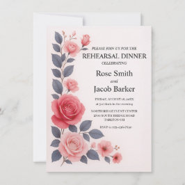 Blush Rose Blumenkohl Hochzeit Probe Dinner Einladung