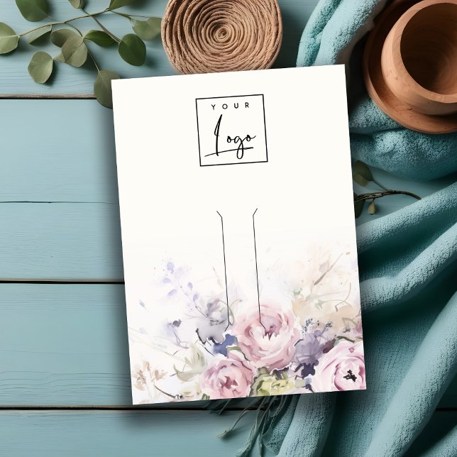 Blush-Rose Blumenlogo Haarnadelschmuck-Anzeige Visitenkarte (Von Creator hochgeladen)