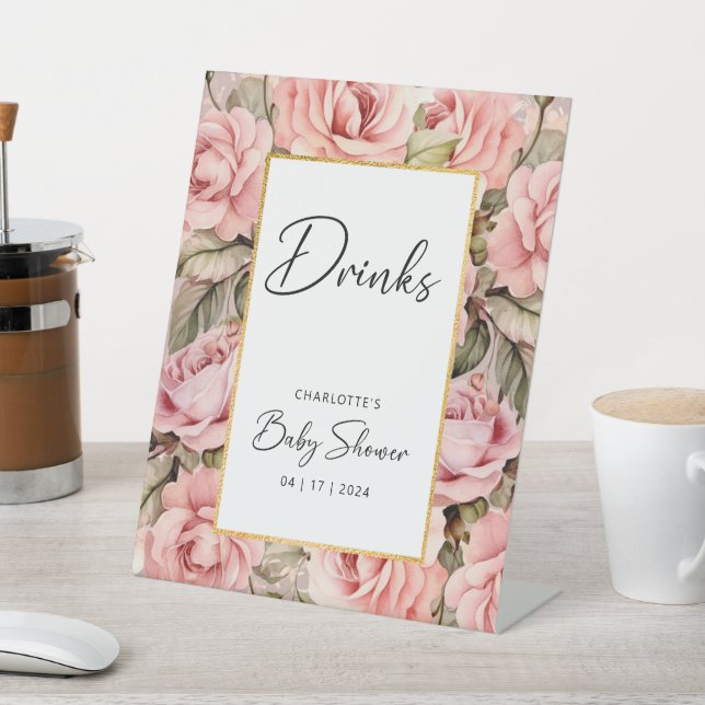 Blush Rose Blumenspülung Duschgetränke Sockelschild (In SItu)