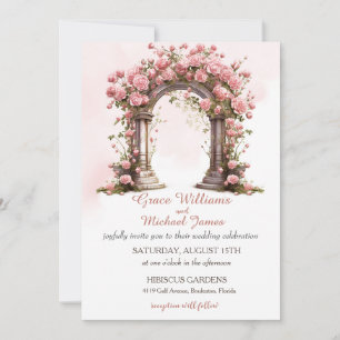 Blush Rose Boho Wedding Arch Einladung