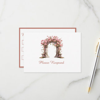 Blush Rose Boho Wedding Arch Wedding RSVP Karte