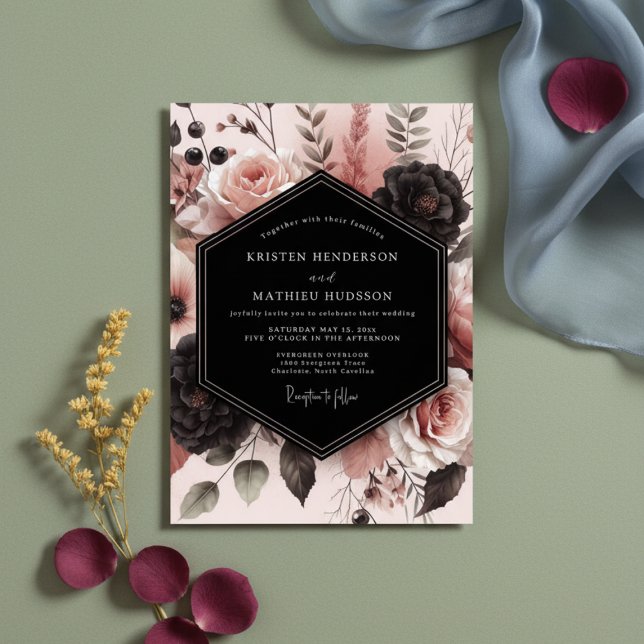 Blush Rose Botanical Romance Wedding Einladung (Von Creator hochgeladen)