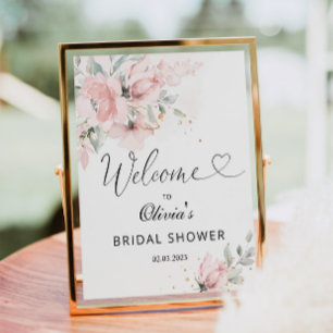 Blush Rose Brautparty Begrüßungszeichen Poster