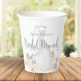 Blush Rose Bridal Brunch Wasserfarbe Pappbecher