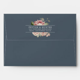 Blush-Rose | Dusty Blue Floral Rücksendeadresse