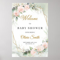 Blush Rose Eukalyptus gold Baby Dusche Empfang Po