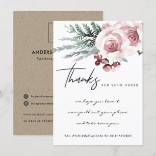 BLUSH ROSE FLORAL BERRY CORPORATE Business LOGO Dankeskarte