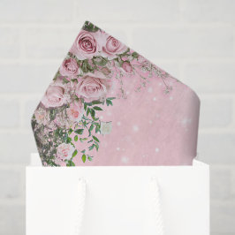 Blush Rose Floral Tissue Paper Seidenpapier