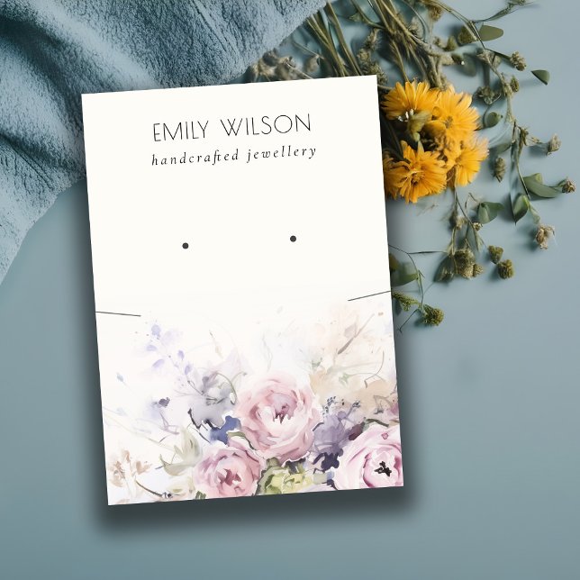 Blush-Rose florale Netzklammer mit Combo-Display Visitenkarte (Von Creator hochgeladen)