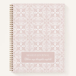 Blush Rose Geometric Floral Personalized Journal Notizbuch