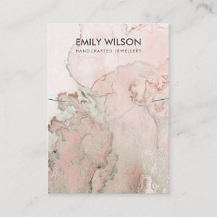 BLUSH ROSE GOLD AGATE MARBLE NECKLACE DISPLAY CARD VISITENKARTE