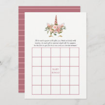 Blush & Rose Gold Blumenkohl Kinderdusche Bingo