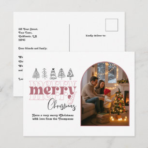 Blush & Rose Gold Cosy Arch Foto Frohe Weihnachten