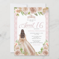 Blush Rose Gold Floral Prinzessin Tiara Sweet 16