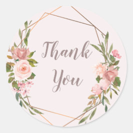 Blush & Rose Gold Floral Vielen Dank Sticker