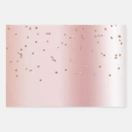 Blush Rose Gold Glitzer Confetti Kisses Hearts Geschenkpapier Set