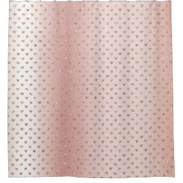 Blush Rose Gold Glitzer Herz Duschvorhang