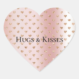 Blush Rose Gold Glitzer Herz Herz-Aufkleber