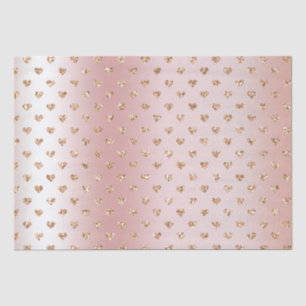 Blush Rose Gold Glitzer Herz Seidenpapier
