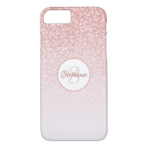 Blush Rose Gold Glitzer Monogram