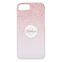 Blush Rose Gold Glitzer Monogram Case-Mate iPhone Hülle