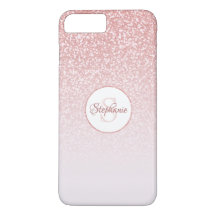 Blush Rose Gold Glitzer Monogram