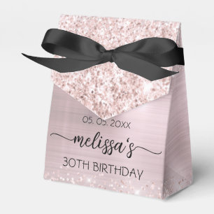 Blush Rose Gold Glitzer Monogram Name Geschenkschachtel