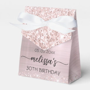 Blush Rose Gold Glitzer Monogram Name Geschenkschachtel