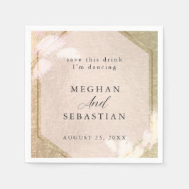 Blush Rose Gold Pampas Gras Serviette