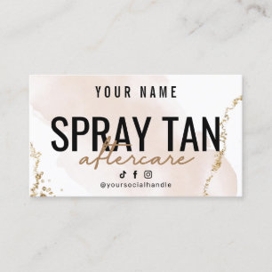 Blush Rose Gold SPRAY TAN Aftercare Card Visitenkarte