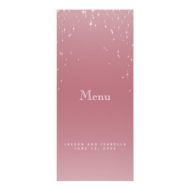 Blush Rose Gold Star Lights - Menü (Vorne)