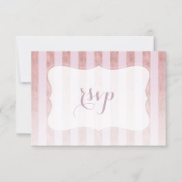 Blush Rose Gold Streifen Hochzeitszange RSVP Karte