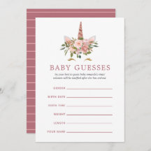 Blush & Rose Gold Unicorn Baby Shower Raten
