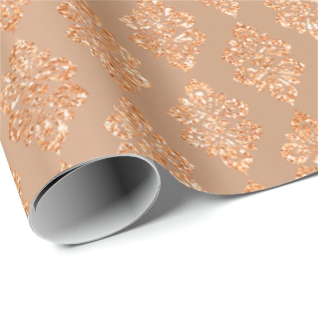 Blush Rose Goldene Pfirsichmatte Geschenkpapier (Rolleneckpunkt)