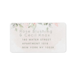 Blush Rose Greenery UAWG Return Envelope Label Adressaufkleber