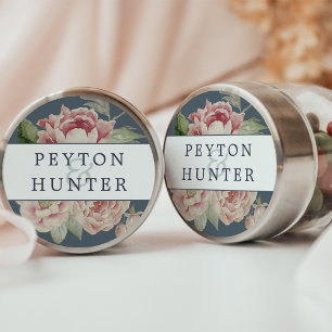 Blush-Rose-Hochzeit Runder Aufkleber